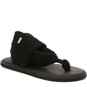 NWT Sanuk Yoga Sling 2 Sandals Faux Sherpa